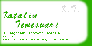 katalin temesvari business card
